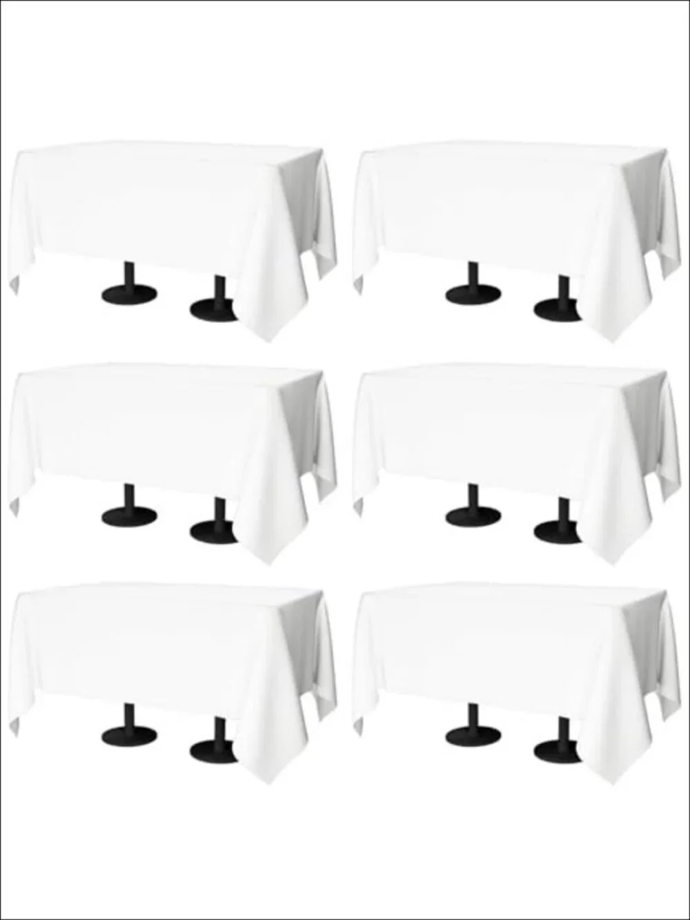 6 Pack 70x120 Inch Rectangular Polyester Tablecloth Washable Stain Resistant